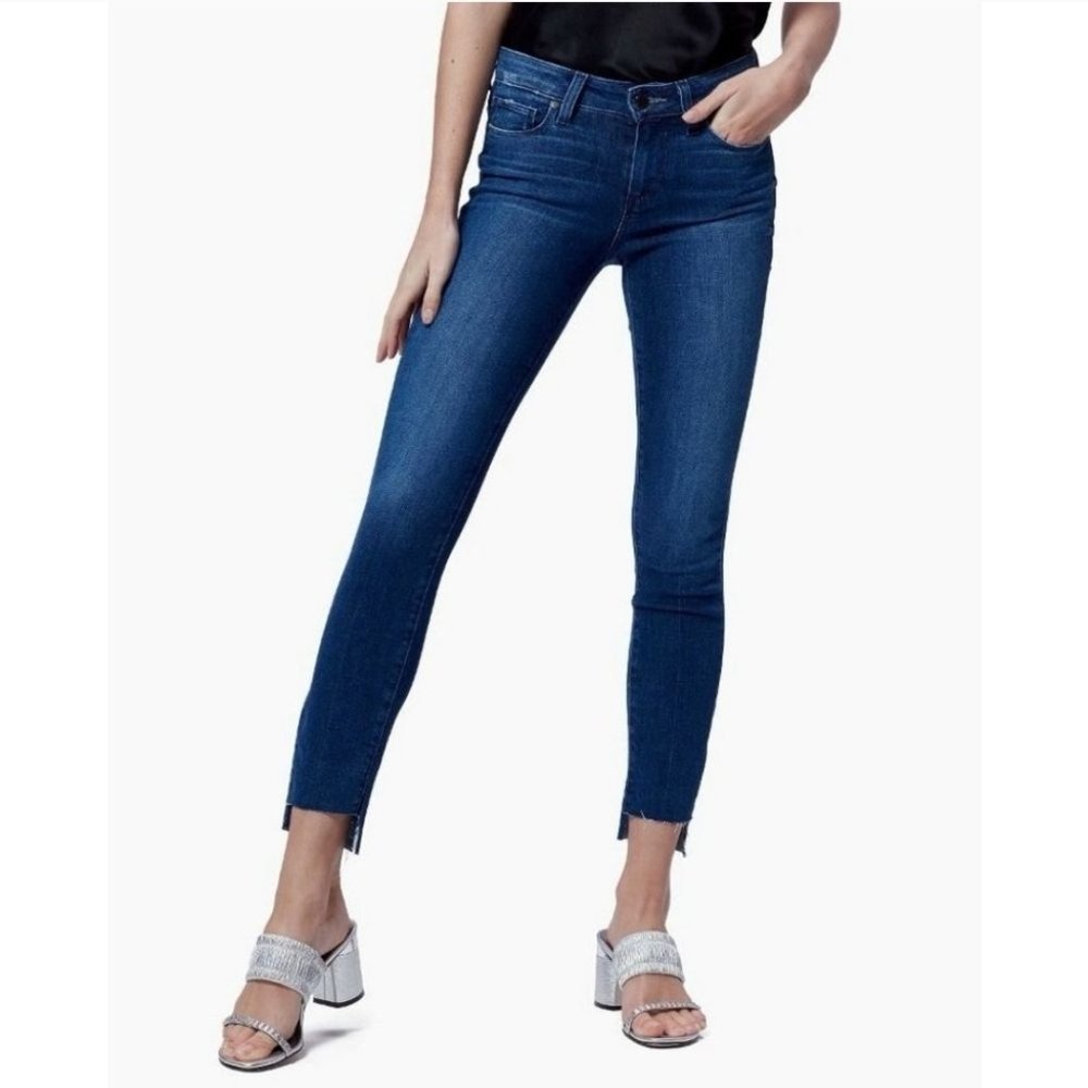 Paige Hoxton Ankle Jeans w/ Uneven Frayed Hems Size 27